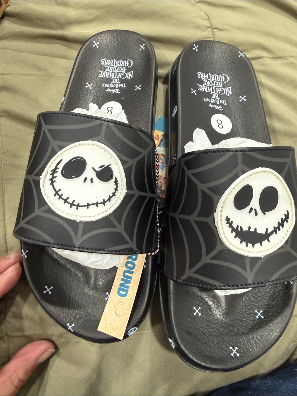 Jack Skellington Black Slide Sandals